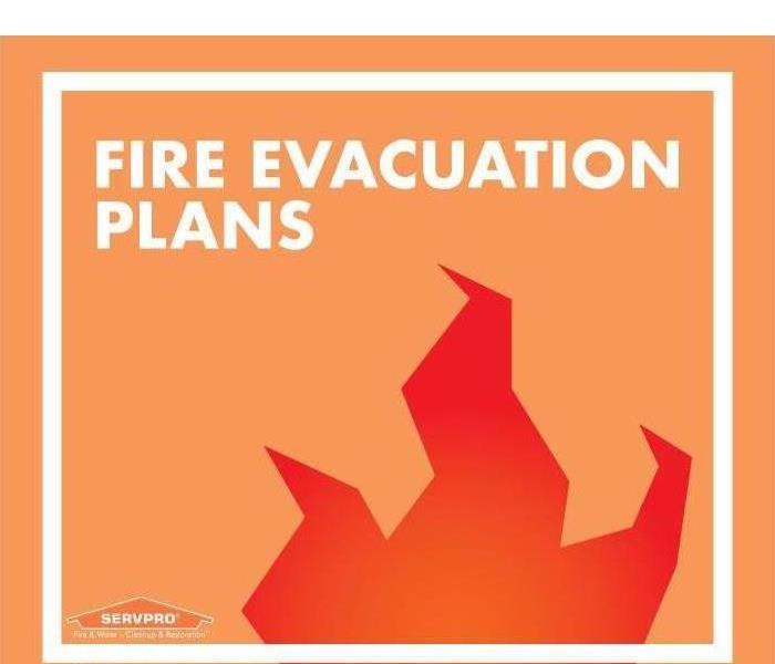 An orange and red banner that says Fire evacuation plans 