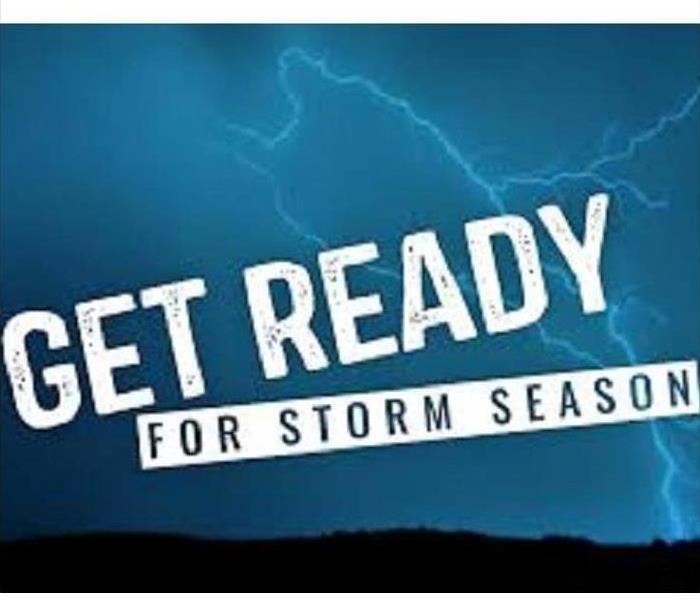 Get ready for storm season on a blue background