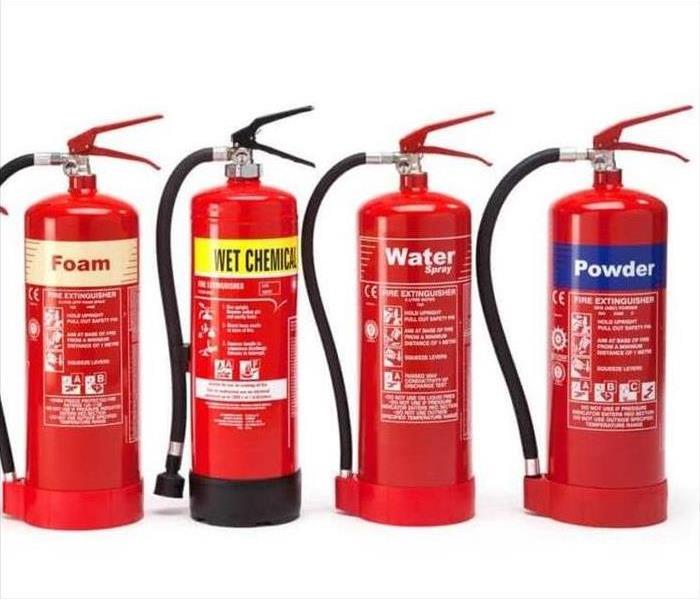 4 Different Classes of fire extinguisher.
